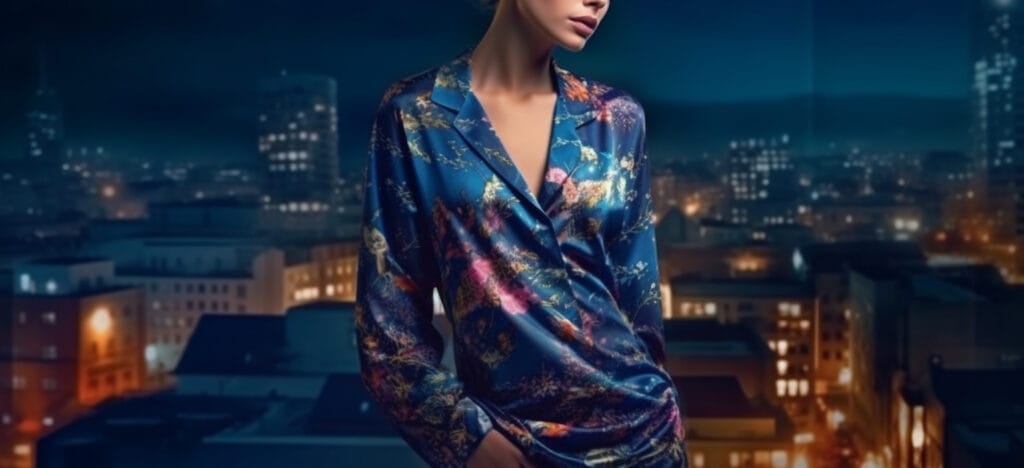 Portrait of a beautiful young woman on the street at night.gener