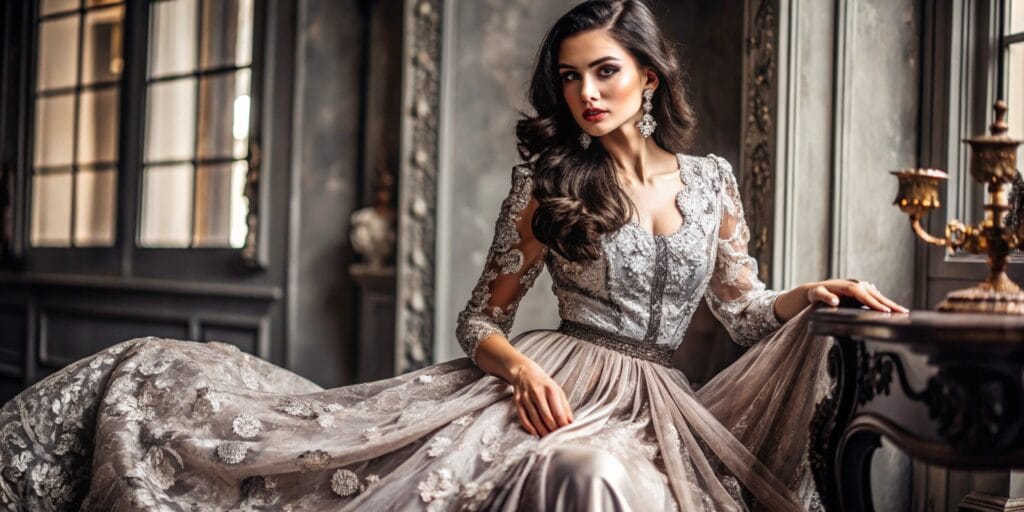 Young woman in original clothes, medieval dress